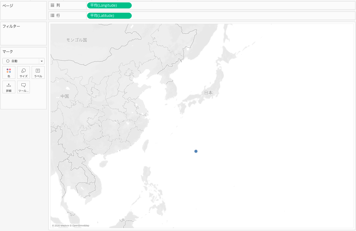 Tableauで台風データを読み込みデータをプロット